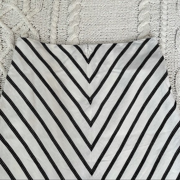 Talbots Linen Blend Black & White Midi Skirt - Picture 9 of 10